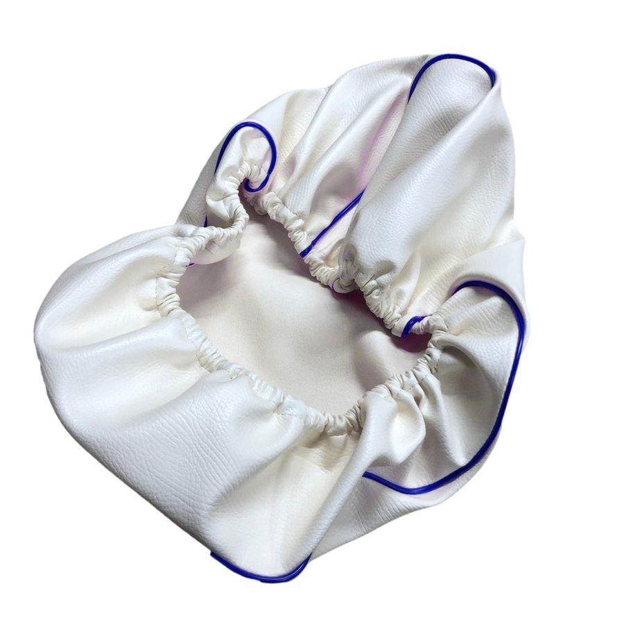 タクト様 タクトベーシック 4ST(AF79) シートカバー 白/青パイピング