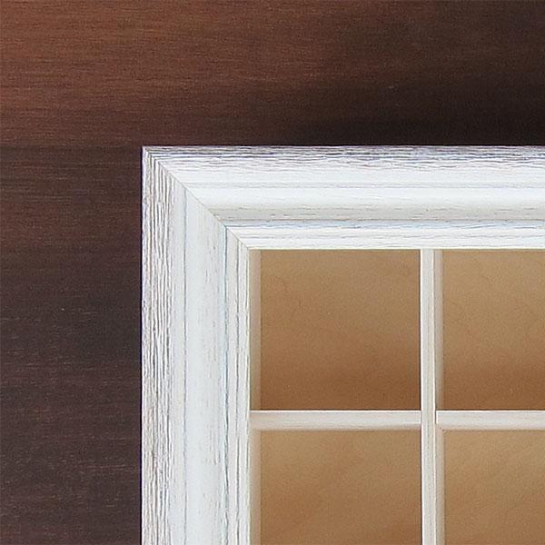 コレクションケース 木製 立体額 （前開き 白 アンティーク調 20マス 