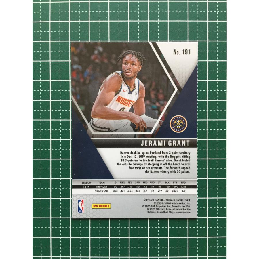 ★PANINI 2019-20 NBA MOSAIC #191 JERAMI GRANT［DENVER NUGGETS］ベースカード 2020★｜alba-tesoro｜02