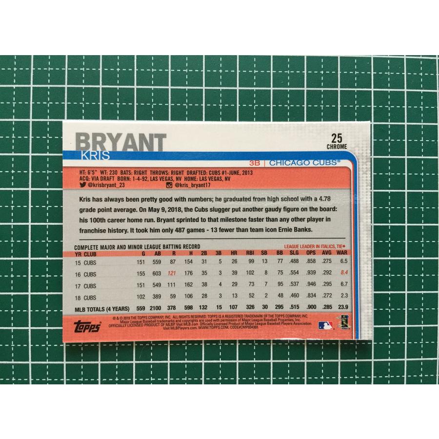 ☆TOPPS MLB 2019 TOPPS CHROME #25 KRIS BRYANT［CHICAGO CUBS