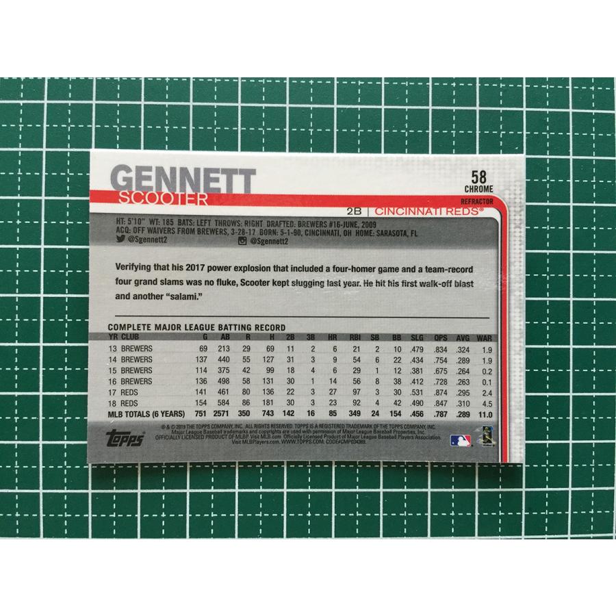 ☆TOPPS MLB 2019 TOPPS CHROME #58 SCOOTER GENNETT［CINCINNATI REDS