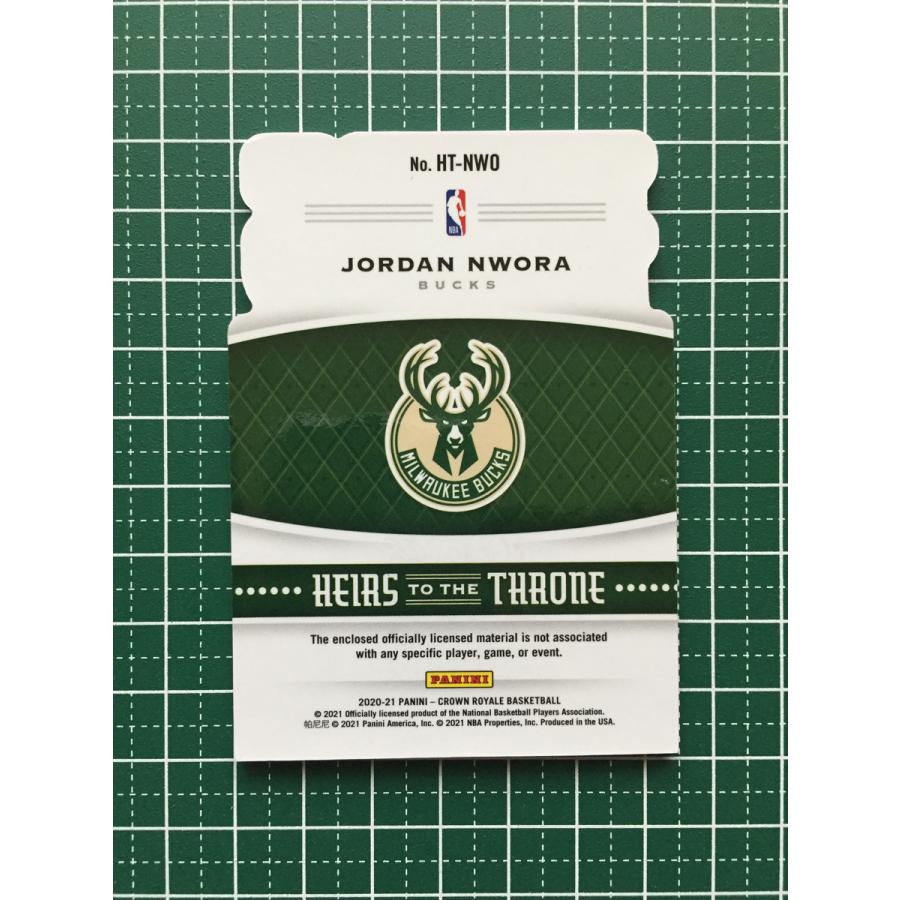 ★PANINI 2020-21 NBA CROWN ROYALE #HT-NWO JORDAN NWORA［MILWAUKEE BUCKS］メモラビリアカード「HEIRS TO THE THRONE」ルーキー「RC」★｜alba-tesoro｜02