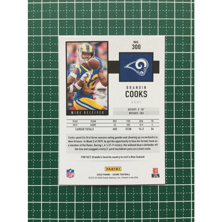 ★PANINI 2020 NFL SCORE FOOTBALL #300 BRANDIN COOKS[LOS ANGELES RAMS]ベース ...