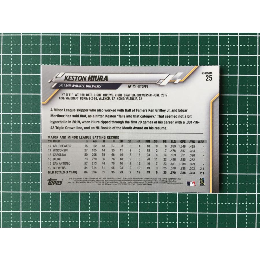 ★TOPPS CHROME MLB 2020 #25 KESTON HIURA［MILWAUKEE BREWERS］ベースカード 20★｜alba-tesoro｜02