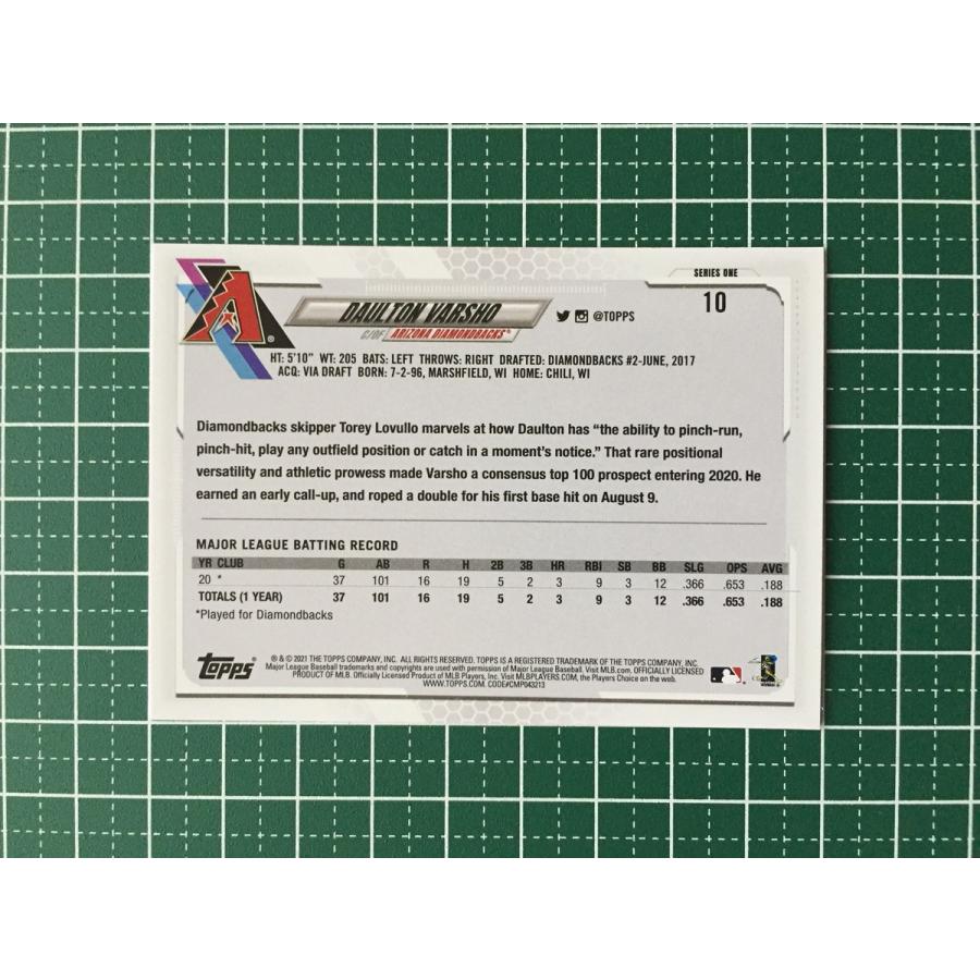 ★TOPPS MLB 2021 SERIES 1 #10 DAULTON VARSHO［ARIZONA DIAMONDBACKS］ベースカード ルーキー RC★｜alba-tesoro｜02