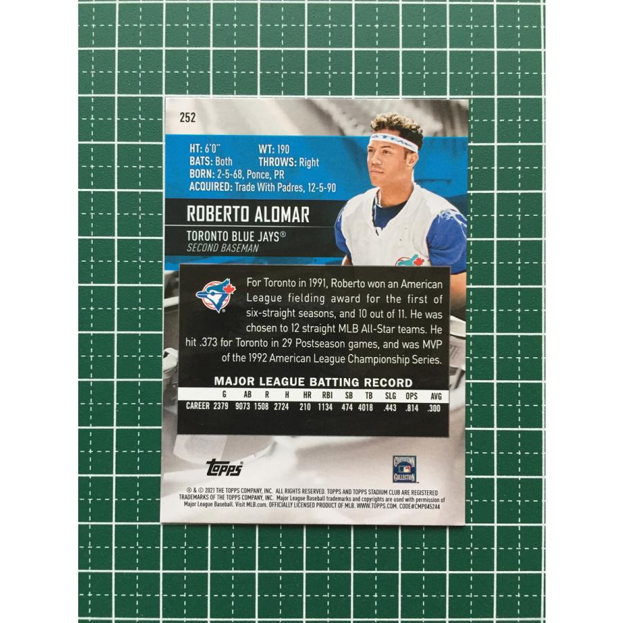 ★TOPPS MLB 2021 STADIUM CLUB 252 ROBERTO ALOMAR[TORONTO BLUE JAYS]ベース