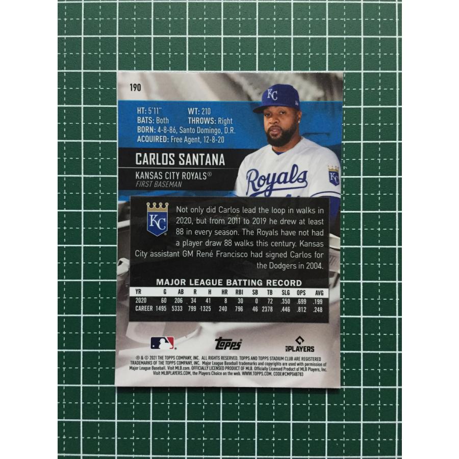 ★TOPPS MLB 2021 STADIUM CLUB CHROME 190 CARLOS SANTANA[KANSAS CITY