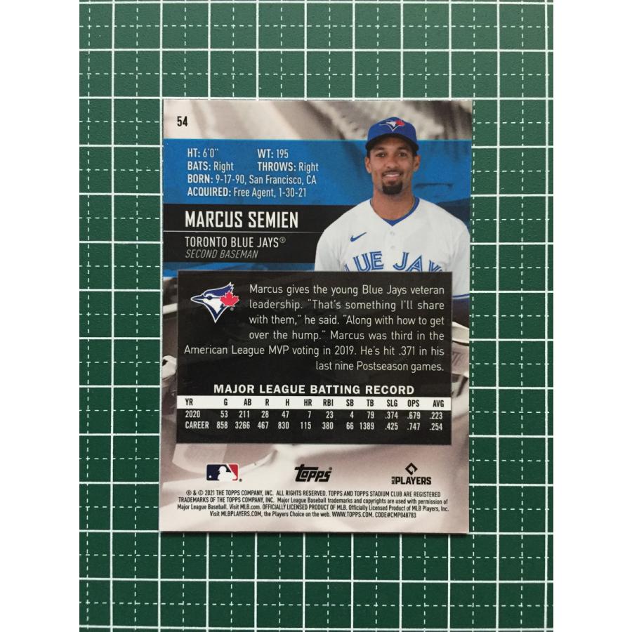 ★TOPPS MLB 2021 STADIUM CLUB CHROME 54 MARCUS SEMIEN[TORONTO BLUE JAYS