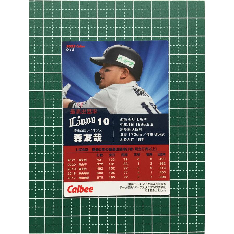 ☆カルビー 2022 プロ野球チップス 第2弾 #O-12 森友哉［埼玉西武