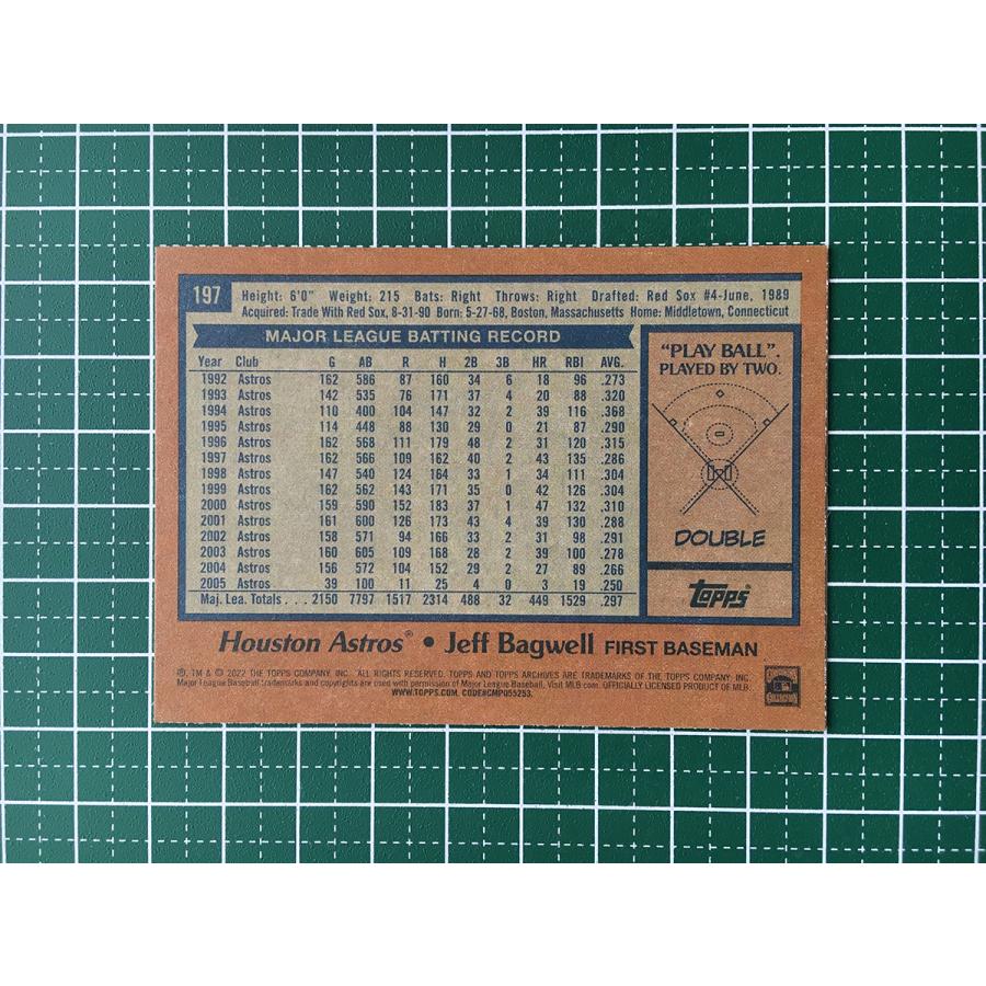 ★TOPPS MLB 2022 ARCHIVES #197 JEFF BAGWELL［HOUSTON ASTROS］ベースカード「1978 TOPPS」★｜alba-tesoro｜02