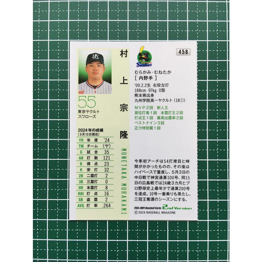 ☆BBM 2024 2nd バージョン #458 村上宗隆［東京ヤクルトスワローズ 