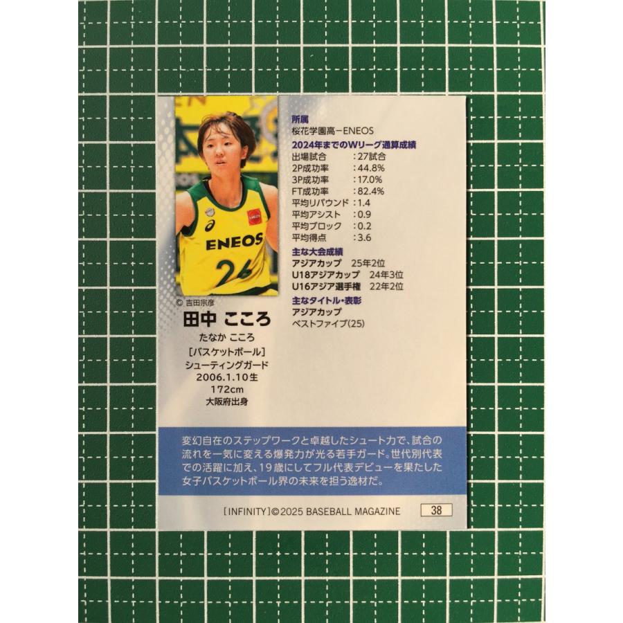☆BBM 2025 スポーツトレーディングカード INFINITY #38 田中こころ