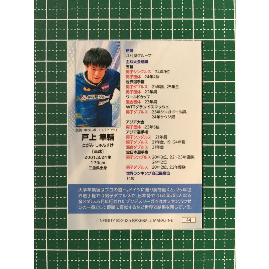 ☆BBM 2025 スポーツトレーディングカード INFINITY #44 戸上隼輔