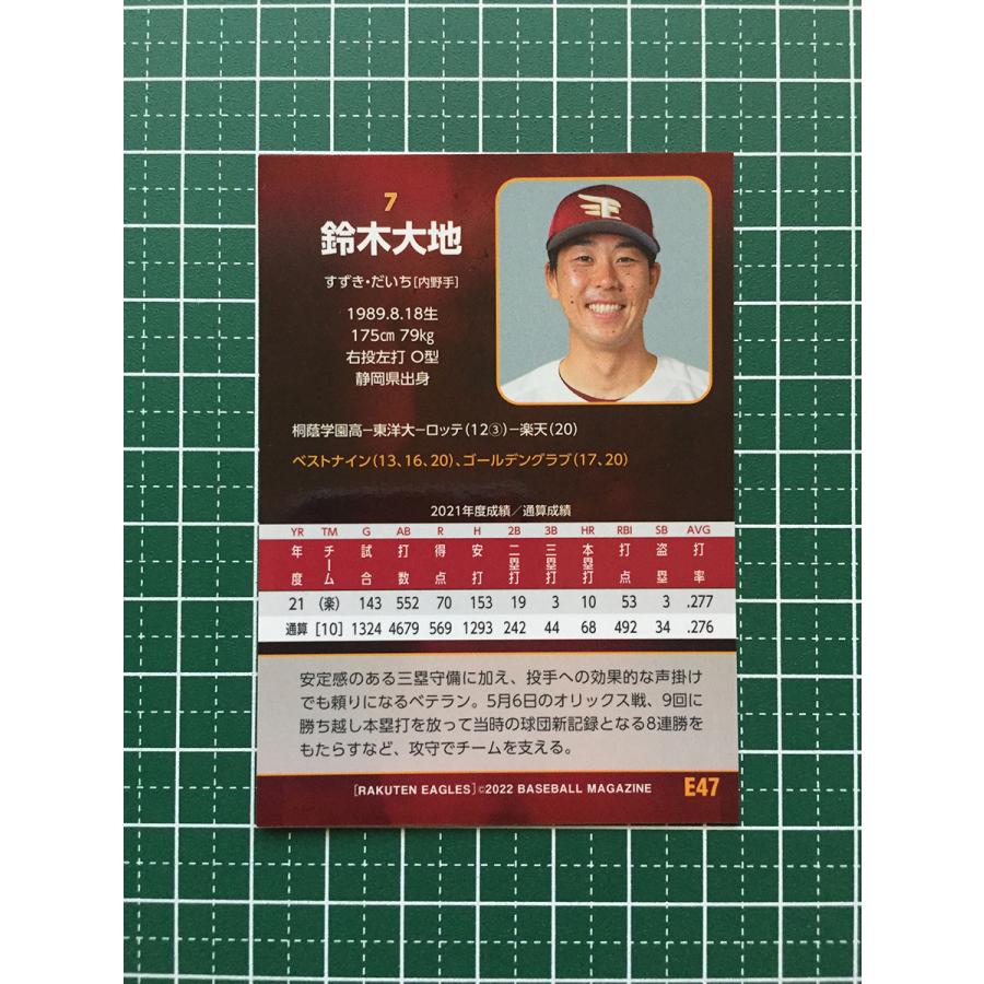 ☆BBM 2022 プロ野球 ベースボールカード #E47 鈴木大地［東北楽天