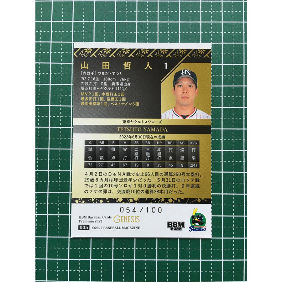 ☆BBM 2022 プロ野球 GENESIS #005 山田哲人［東京ヤクルトスワローズ