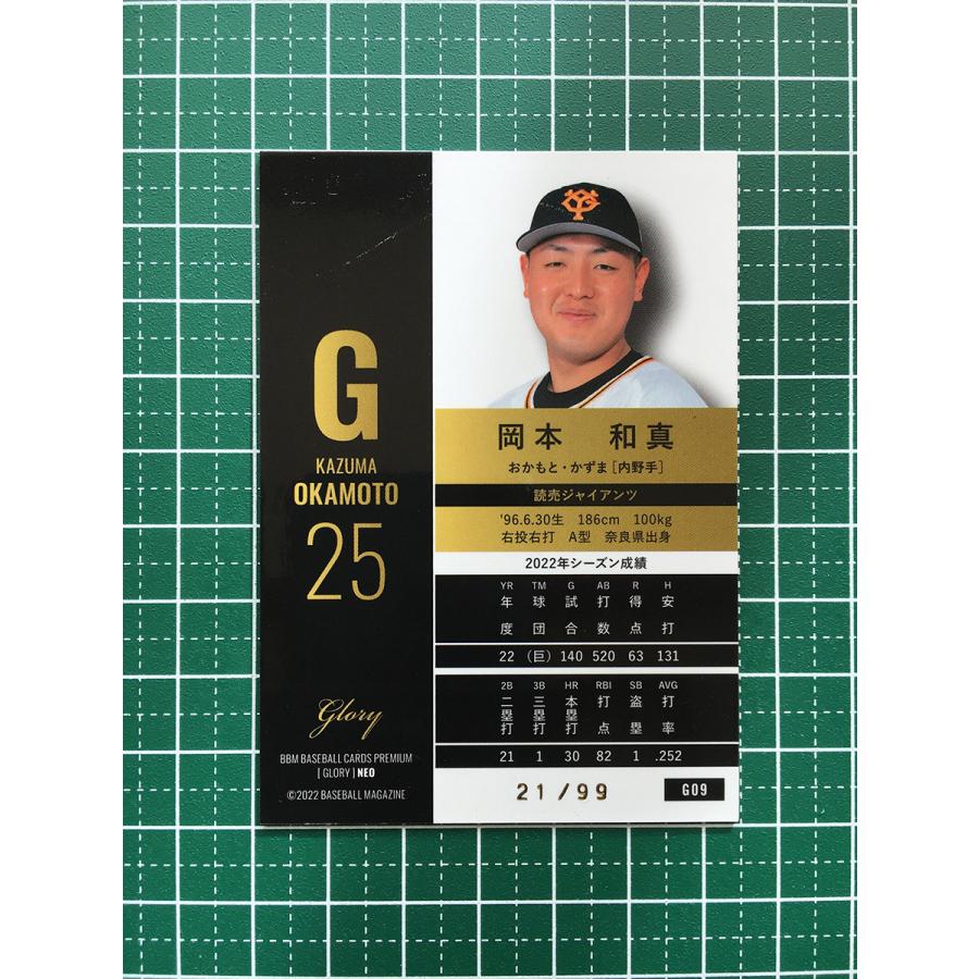 ☆BBM 2022 GLORY NEO #G09 岡本和真［読売ジャイアンツ／巨人 