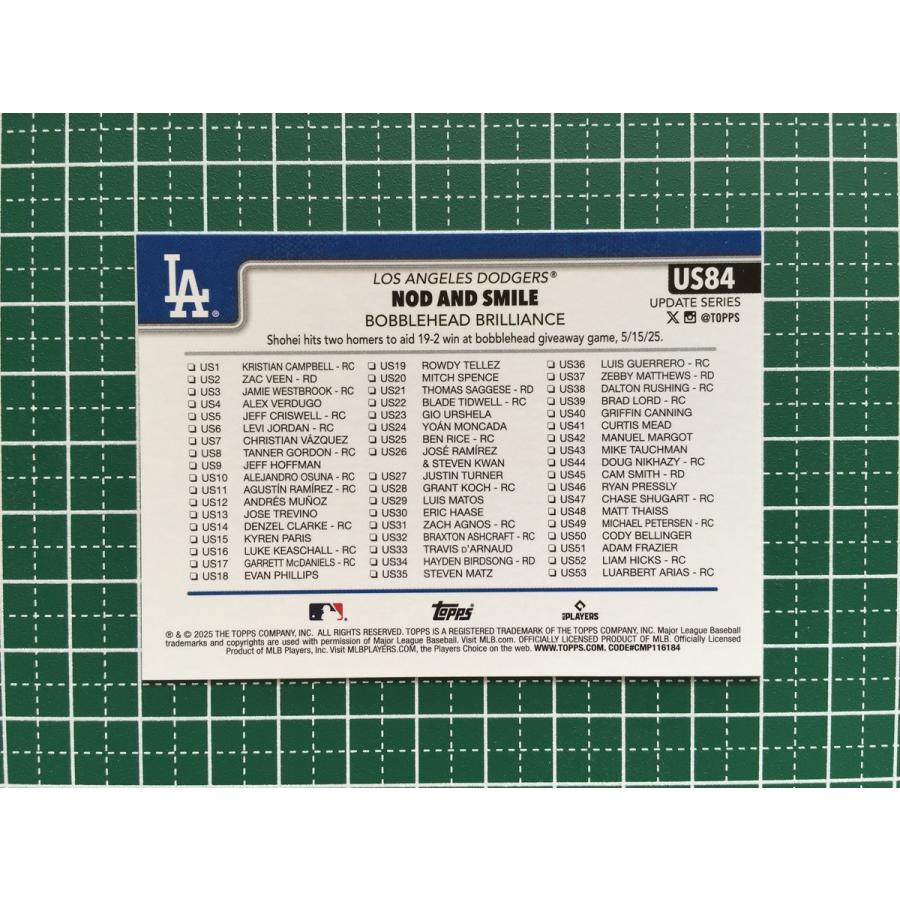 ☆TOPPS MLB 2025 UPDATE #US84 NOD AND SMILE／大谷翔平／SHOHEI