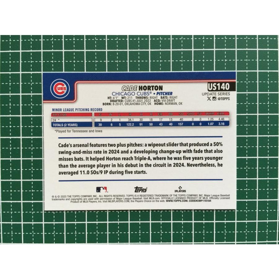 ☆TOPPS MLB 2025 UPDATE #US140 CADE HORTON［CHICAGO CUBS］ベース