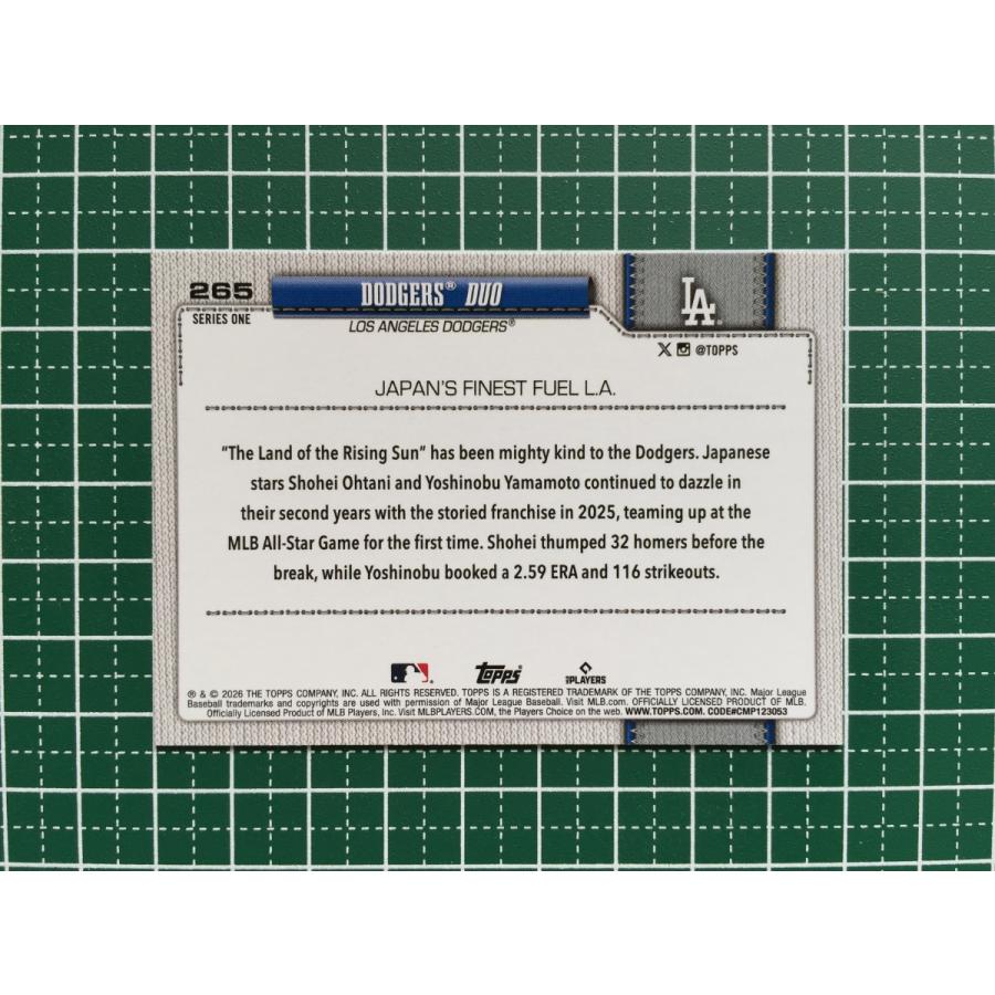 ☆TOPPS MLB 2026 SERIES 1 #265 DODGERS DUO／大谷翔平／SHOHEI