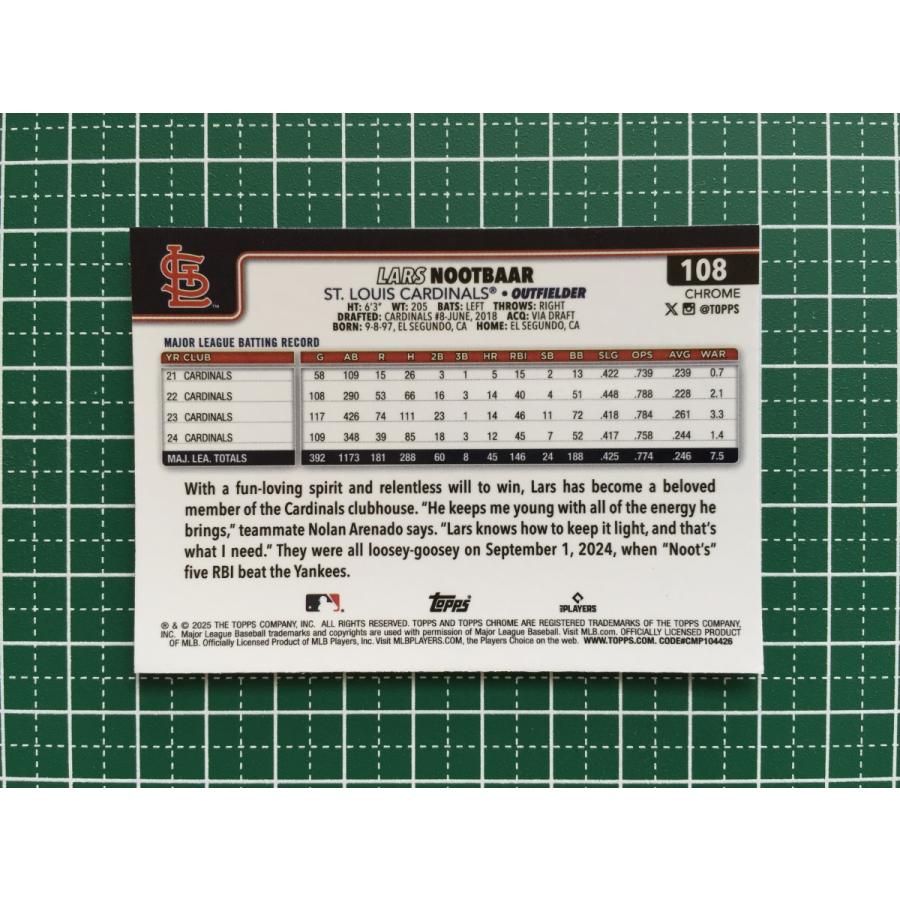 ☆TOPPS CHROME 2025 MLB #108 ラーズ・ヌートバー／LARS NOOTBAAR［ST