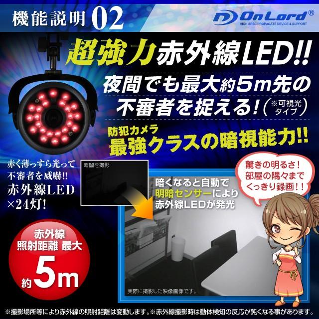 防犯カメラ 家庭用 SDカード録画 録画機能付 監視カメラ 赤外線 暗視