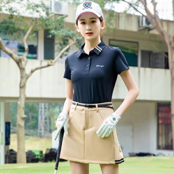 ゴルフスカート ゴルフウェア レディース スカート プリーツ 無地  