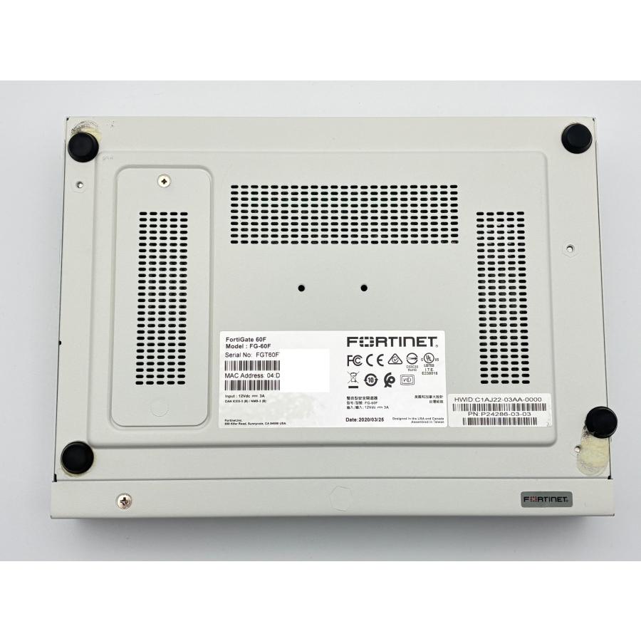 中古 UTMルーター Fortinet FortiGate 60F ギガビット対応 VPN 小規模
