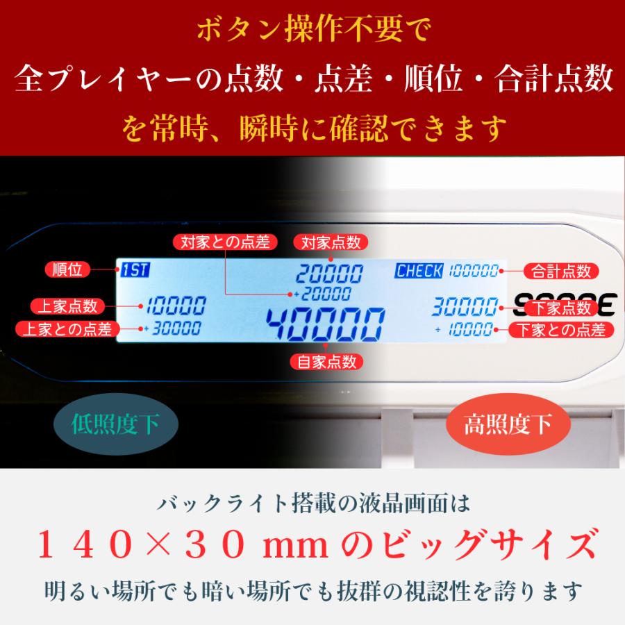 【最新版】家庭用点数表示機能付全自動麻雀卓「Slim SCORE 28S / スリムスコア２８Ｓ」ブラック / 折りたたみ・移動式脚タイプ / 牌サイズ28mm【保証期間１年】｜alban-os｜02