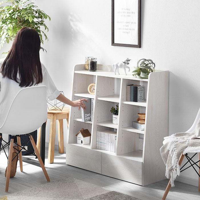 ワイエムワールド オープンラック 幅90 3列3段 本棚 引き出し スリム