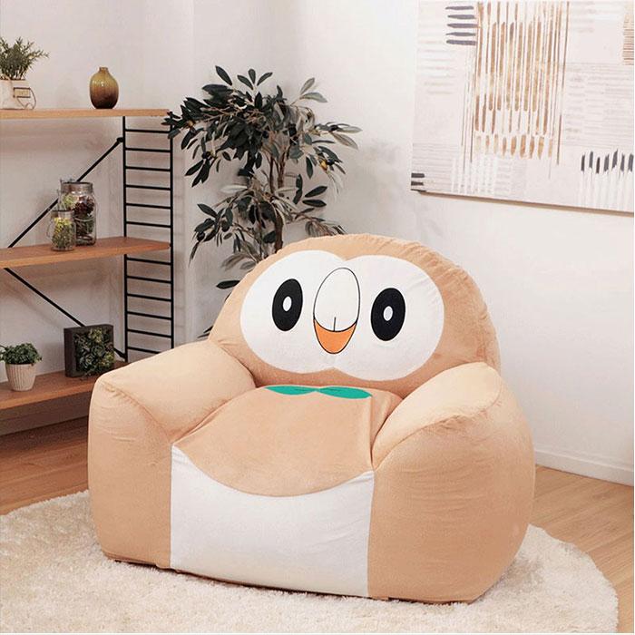 日本製 ポケモン モクロー ビーズクッション 洗える カバー セット