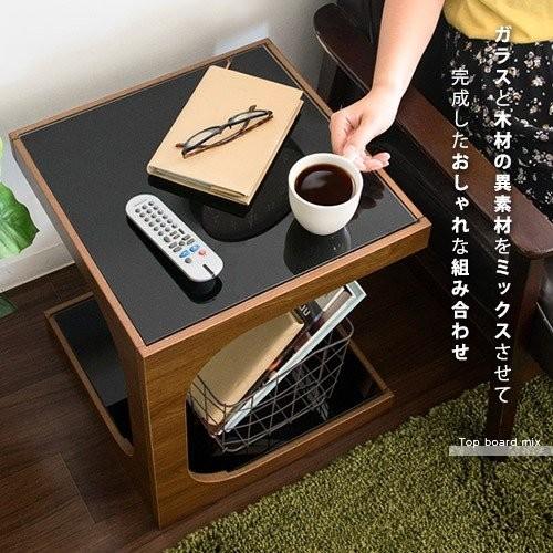 木製 ガラス サイドテーブル 1段 Table ベッド ベット 安い｜alberoshop｜05