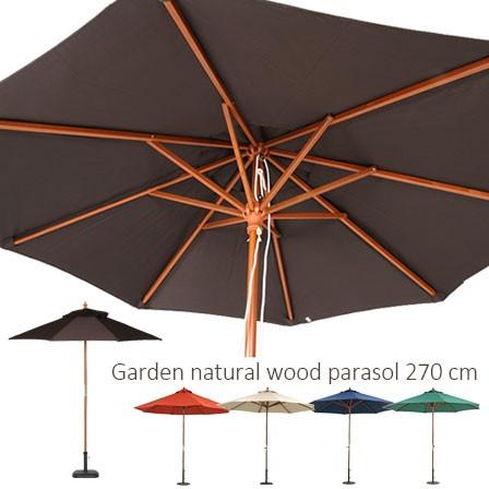都内で 木製 パラソル 傘 アンブレラ 日よけ 270cm ブラウン 安い 日よけ、サンシェード