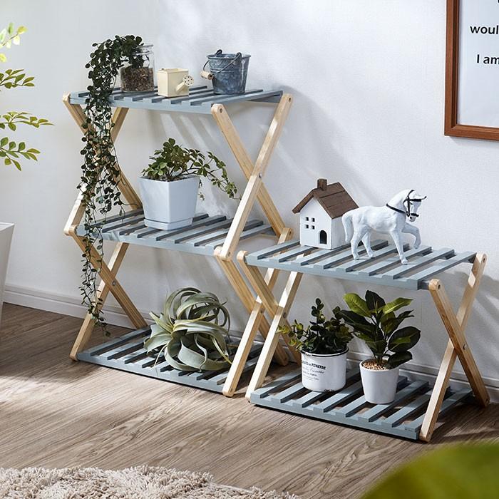 折りたたみ 木製 ラック 2段 天然木 オープンラック 棚 おしゃれ