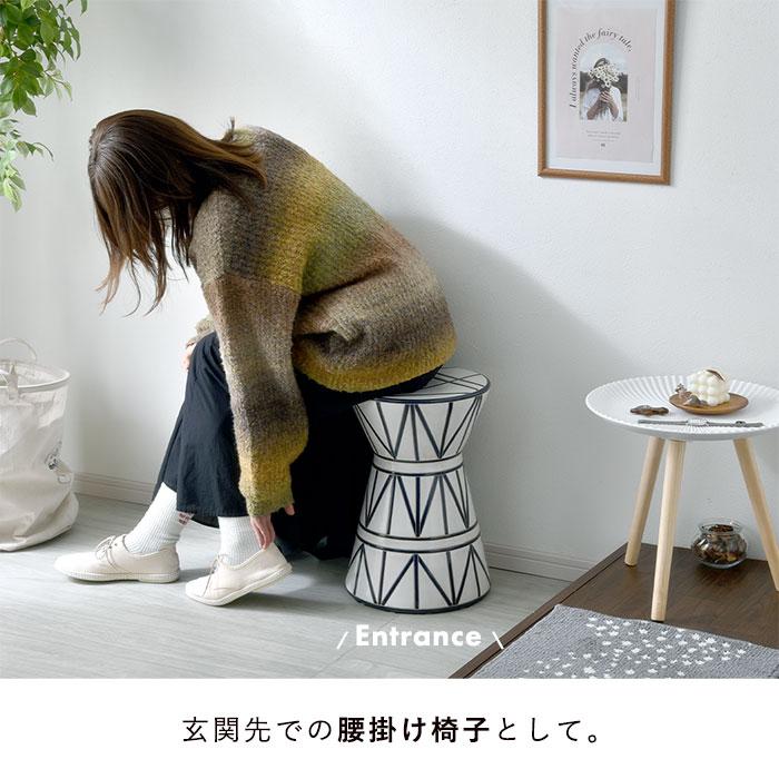 スツール 陶器 椅子 腰掛け 北欧 おしゃれ モダン アジアン 花台