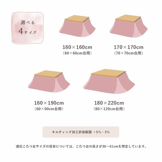 こたつ布団 正方形 160×160cm 省スペース こたつ掛け布団 抗菌 防臭 厚手 洗える 厚掛け こたつふとん 薄掛け マイクロファイバー かわいい おしゃれ シンプル｜alberoshop｜23