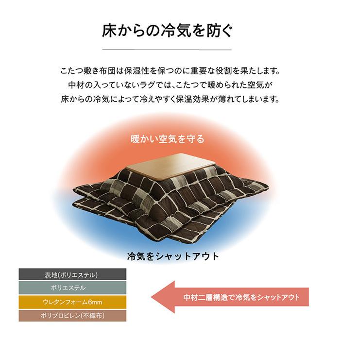 日本製 こたつ布団 掛敷セット 長方形 205×245cm こたつ布団セット 掛け布団 掛布団 敷き布団 ラグ カーペット こたつ掛布団 2点セット 布団 セット 国産｜alberoshop｜12