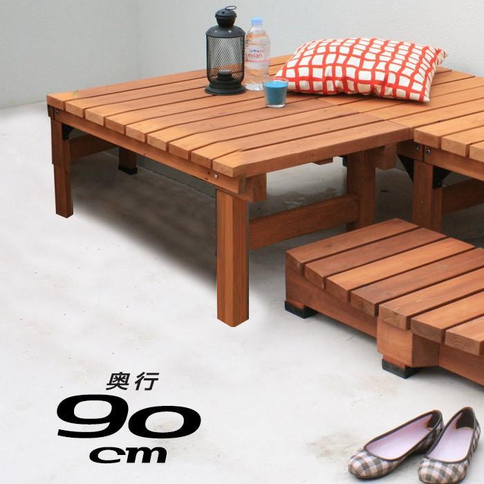 天然木 90 90cm ウッドデッキ 木製デッキ 縁台 縁側 安い 46 007 おしゃれ 北欧 収納棚 Albero 通販 Yahoo ショッピング