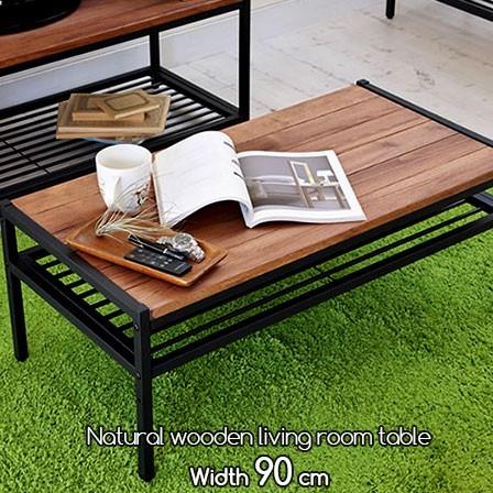 ご予約品天然木 幅90cm 長方形 木製リビングテーブル ローテーブル 安い