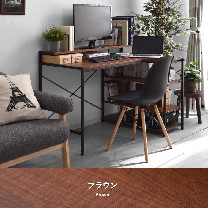 デスク机 パソコンデスク L型 幅120 収納 120幅 棚付 北欧 木製 デスク机 パソコンデスク L型 幅120 収納 120幅 棚付 北欧 木製