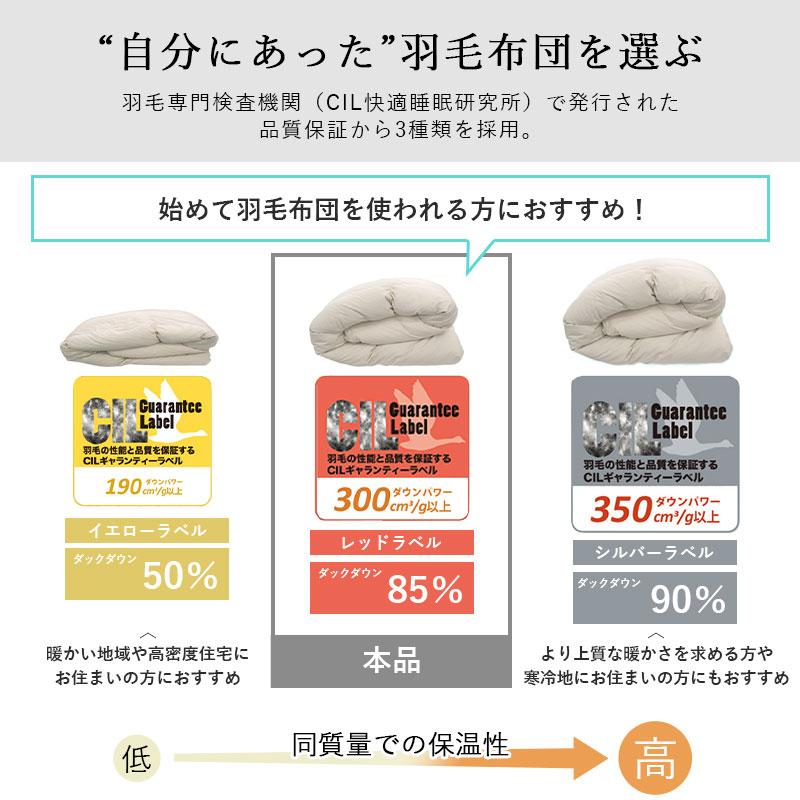 日本製 布団 羽毛布団 ダブル D 190 210 ホワイトダックダウン 85