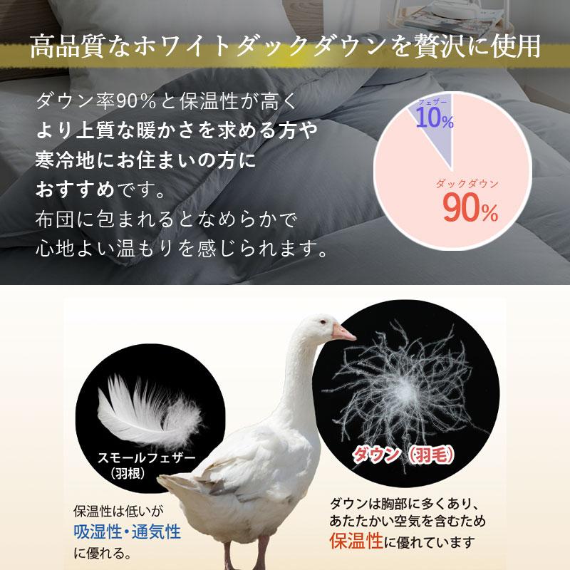 日本製 布団 羽毛布団 ダブル D 190 210 ホワイトダックダウン 90