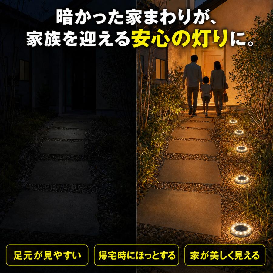 ソーラーライト 屋外 LED ガーデン 防水 4個セット 庭