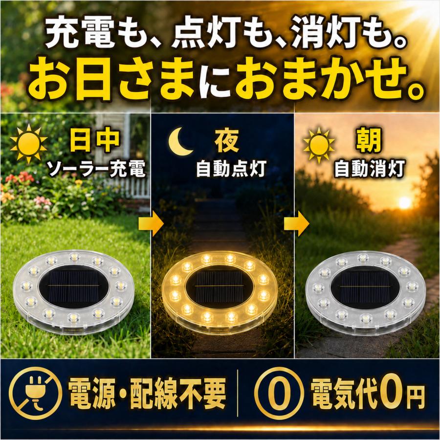 ソーラーライト 屋外 LED ガーデン 防水 4個セット 庭