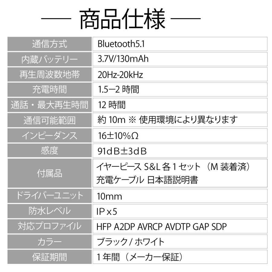 ワイヤレスイヤホン イヤホン Bluetooth ブルートゥース 5.1 首掛け ネックバンド型 ヘッドホン スポーツ仕様 カナル型 iphone Android 首かけ イヤーピース付き｜albert0051｜18