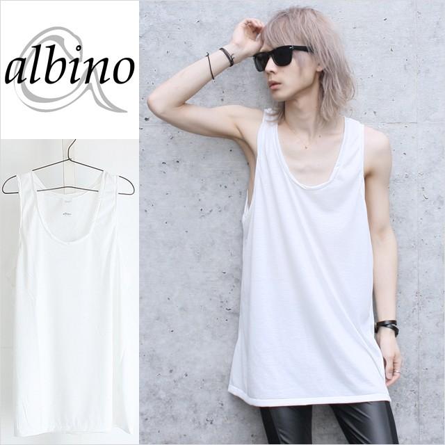 ロング タンクトップ メンズ 無地 ワイド モード系 ホワイト 白 重ね着 個性的 日本製 国産 オリジナル ブランドトップス 夏 中性的 ユニセックス レディース Albino 通販 Yahoo ショッピング