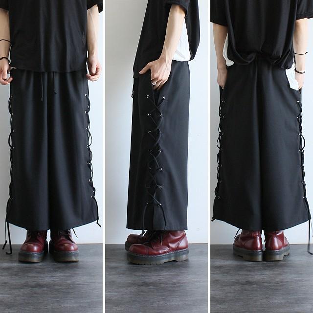 袴パンツ メンズ ガウチョパンツ ワイドパンツ ロングスカート モード