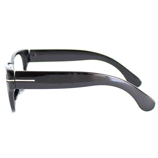 伊達メガネ メンズ 眼鏡 モード系 ブラック 個性的 ウエリントン