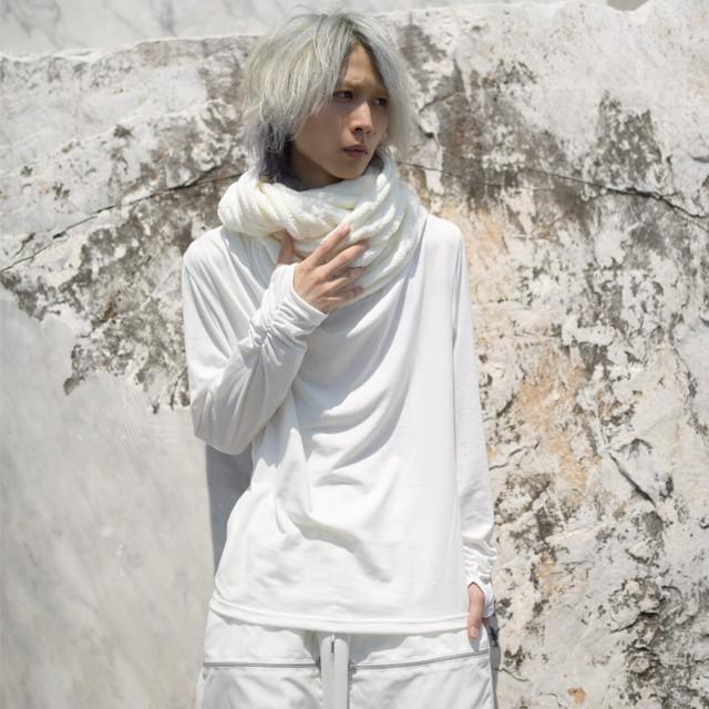 カットソー メンズ ドレープ 指穴 モード系 サロン系 日本製 国産 オリジナル ブランド 白 ホワイト 変形 長袖 Tシャツ 個性的 中性的 ユニセックス レディース Albino 通販 Yahoo ショッピング