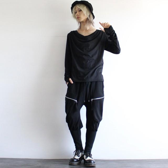 カットソー メンズ ドレープ 指穴 モード系 サロン系 日本製 国産