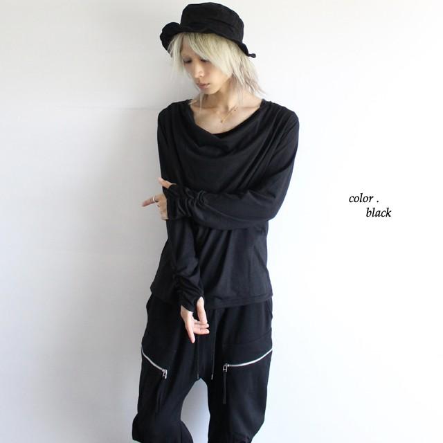 カットソー メンズ ドレープ 指穴 モード系 サロン系 日本製 国産